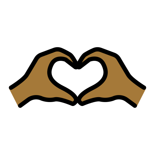 Mãos Em Coração: Pele Morena Escura para OpenMoji 15.1