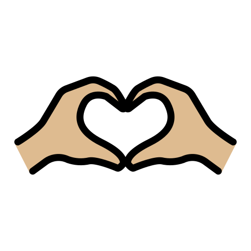 Handen in de vorm van een hart: lichtgetinte huidskleur voor OpenMoji 15.1