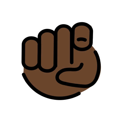 Karşıyı işaret eden işaret parmağı: koyu cilt tonu için OpenMoji 15.1