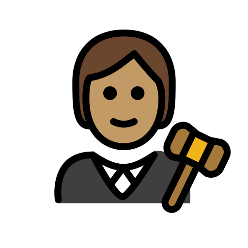 Tuomari: keskiruskea ihonväri varten OpenMoji 15.1