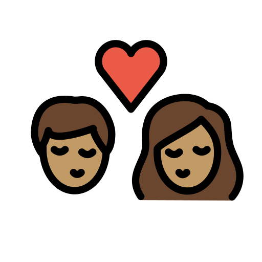 OpenMoji 15.1의 경우 키스: 갈색 피부