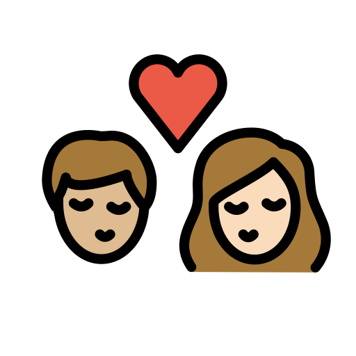 Φιλί: ενήλικας, ενήλικας, μεσαίος-ανοιχτόχρωμος τόνος δέρματος, ανοιχτόχρωμος τόνος δέρματος για OpenMoji 15.1