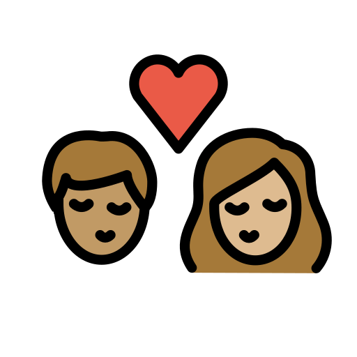 Beso: Persona Adulta, Persona Adulta, Tono De Piel Medio, Tono De Piel Claro Medio para OpenMoji 15.1