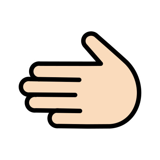 Sola bakan el: açık cilt tonu için OpenMoji 15.1