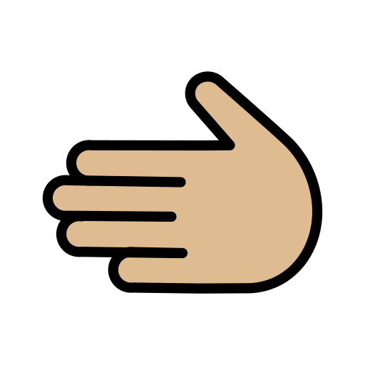 Linke Hand: Mittelhelle Hautfarbe für OpenMoji 15.1