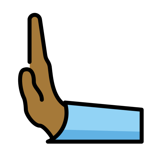 Skubbende hånd til venstre: Mellem-mørk hudfarve for OpenMoji 15.1