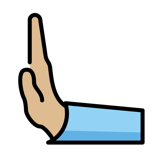 Leftwards Pushing Hand: Medium-Light Skin Tone for OpenMoji 15.1