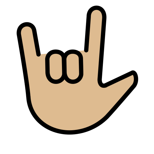 Gesto Ti Amo: Carnagione Abbastanza Chiara per OpenMoji 15.1