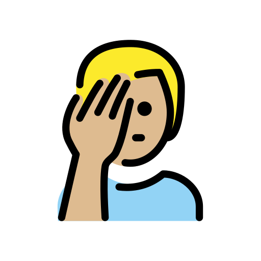 Muž s obličejem: Středně světlý tón pleti pro OpenMoji 15.1