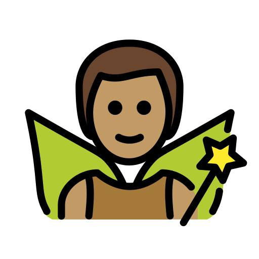 Mužská víla: Střední odstín pleti pro OpenMoji 15.1