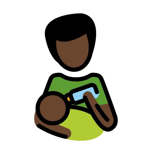 Man die een baby voedt: donkere huidskleur voor OpenMoji 15.1