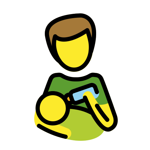 Pria menyusui bayi untuk OpenMoji 15.1