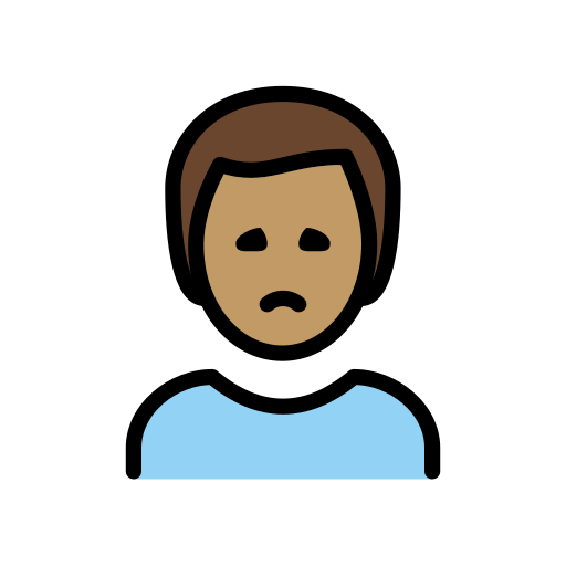 Muž se mračí: Střední tón pleti pro OpenMoji 15.1