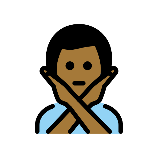 Muž gestikulující Ne: Středně tmavý odstín pleti pro OpenMoji 15.1