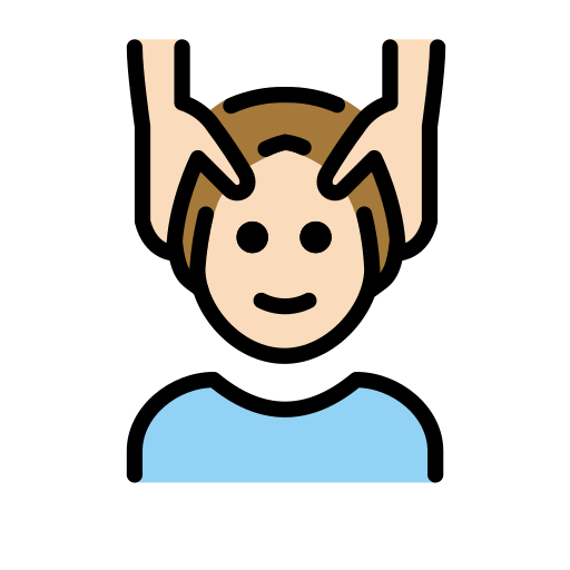 Pria dipijat kepalanya: warna kulit cerah untuk OpenMoji 15.1