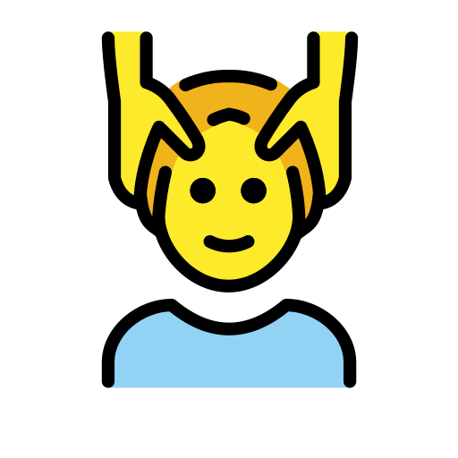 Người đàn ông được xoa bóp mặt cho OpenMoji 15.1