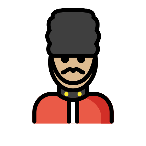 Mužská stráž: Středně světlý tón pleti pro OpenMoji 15.1