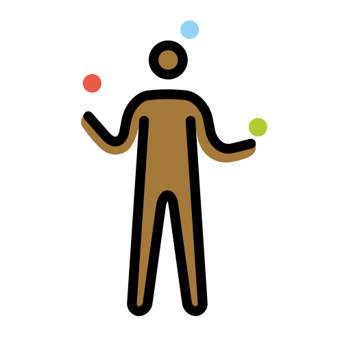 Žonglování: Středně tmavý odstín pleti pro OpenMoji 15.1