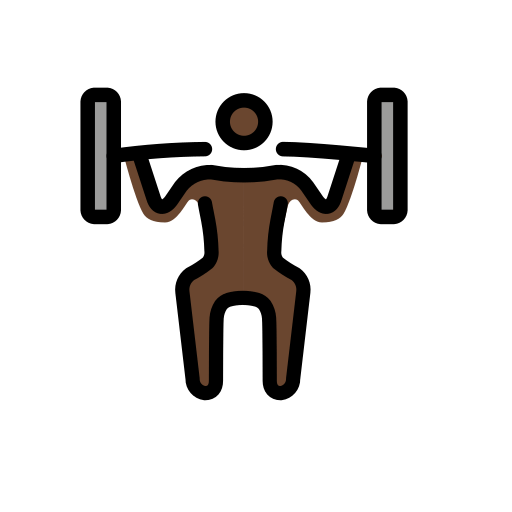 Muž zvedající závaží: Tmavý odstín pleti pro OpenMoji 15.1