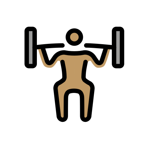 Pria mengangkat beban: warna kulit sedang untuk OpenMoji 15.1
