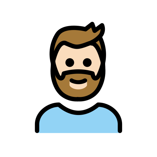 Pria: warna kulit cerah, janggut untuk OpenMoji 15.1