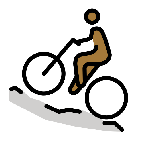 Ciclisme de muntanya per a homes: to de pell mig fosc per OpenMoji 15.1