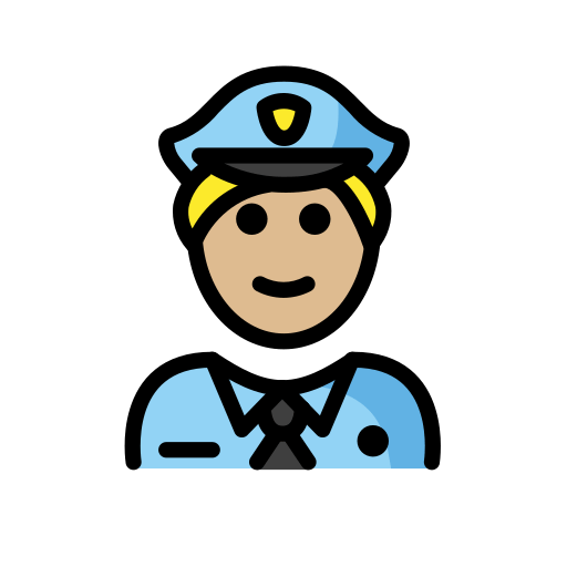Policier: Peau Moyennement Claire pour OpenMoji 15.1