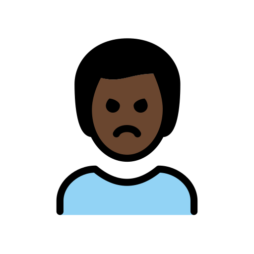 رجل عابس: بشرة بلون غامق لـ OpenMoji 15.1