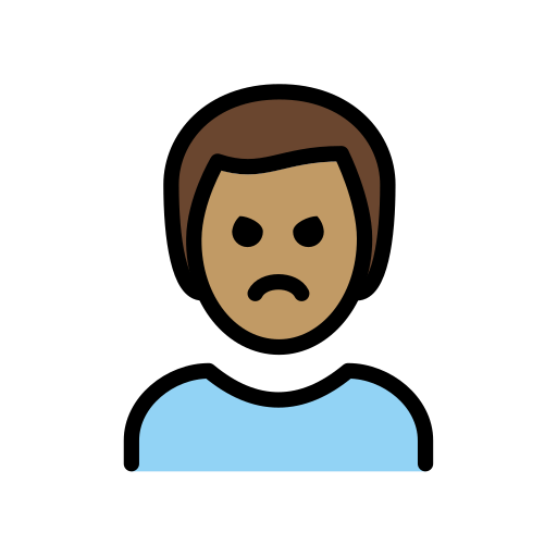 Uomo Imbronciato: Carnagione Olivastra per OpenMoji 15.1