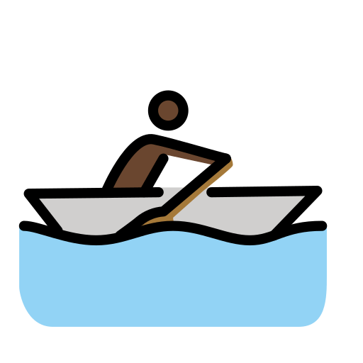 Man Rowing Boat: Dark Skin Tone for OpenMoji 15.1