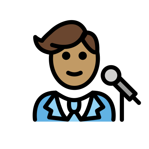 Penyanyi pria: warna kulit sedang untuk OpenMoji 15.1