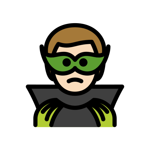 第男超级大坏蛋: 较浅肤色号为第OpenMoji 15.1号