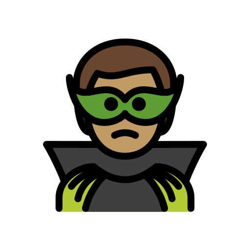 Ketua penjahat lelaki: ton kulit sederhana untuk OpenMoji 15.1