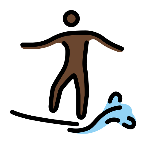 Mannelijke surfer: donkere huidskleur voor OpenMoji 15.1
