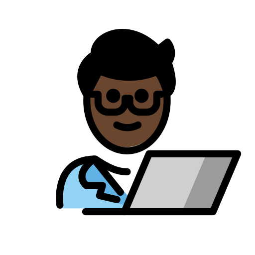 Erkek teknoloji uzmanı: koyu cilt tonu için OpenMoji 15.1