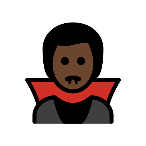 Manlig vampyr: mörk hy för OpenMoji 15.1