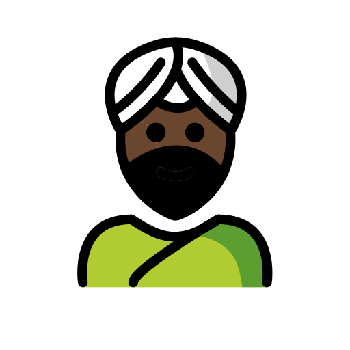 Homme En Turban: Peau Foncée pour OpenMoji 15.1