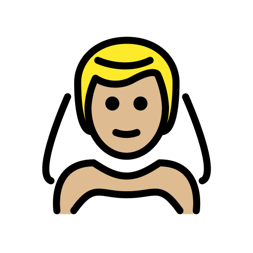 Mies hunnun kanssa: keskivaalea ihonväri varten OpenMoji 15.1