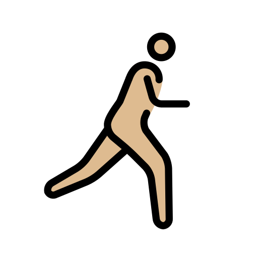 Home que corre cap a la dreta: pell mitjana-clara per OpenMoji 15.1