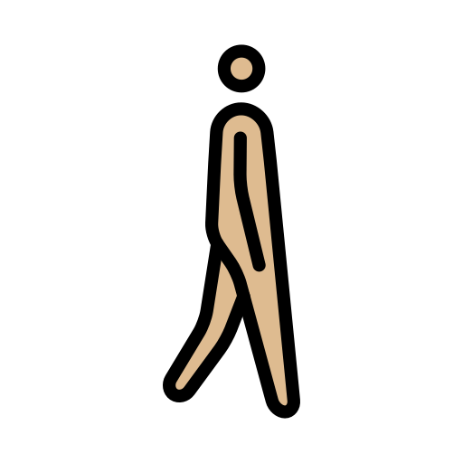 Άνδρας που περπατά στραμμένο προς τα δεξιά: Μεσαίος-ανοιχτός τόνος δέρματος για OpenMoji 15.1
