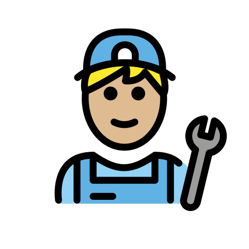 Thợ máy: màu da sáng trung bình cho OpenMoji 15.1