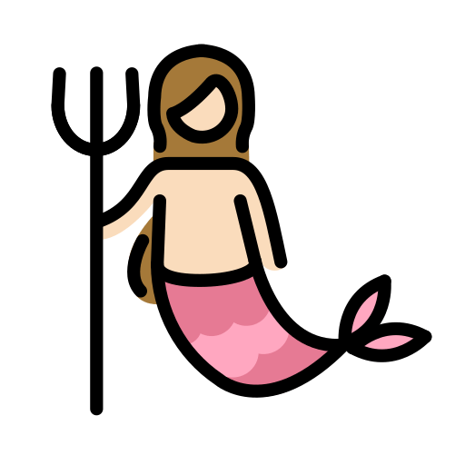 Mořská panna: Světlý odstín pleti pro OpenMoji 15.1