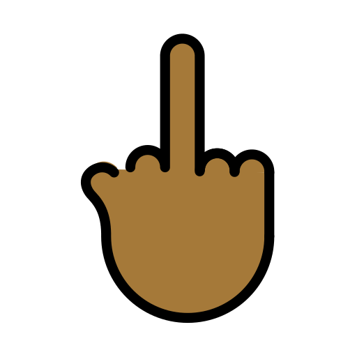 Dedo Do Meio: Pele Morena Escura para OpenMoji 15.1