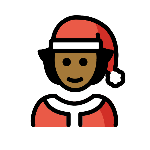 Mx Claus: Keskitumma ihonväri varten OpenMoji 15.1