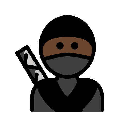 Ninja: donkere huidskleur voor OpenMoji 15.1