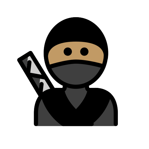 Ninja: Tono mediu al pielii pentru OpenMoji 15.1