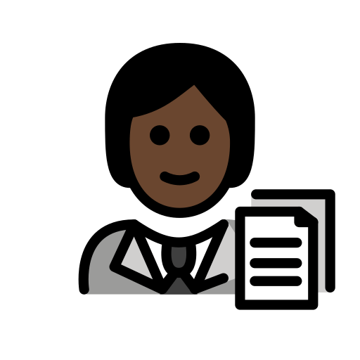 พนักงานออฟฟิศ: โทนผิวสีเข้ม สำหรับ OpenMoji 15.1