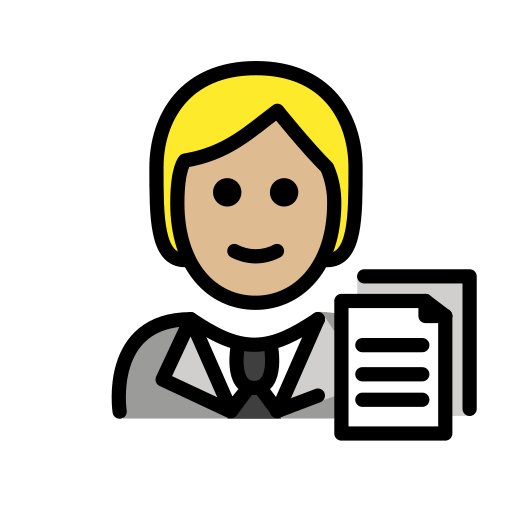 Persona Che Fa Un Lavoro D’Ufficio: Carnagione Abbastanza Chiara per OpenMoji 15.1