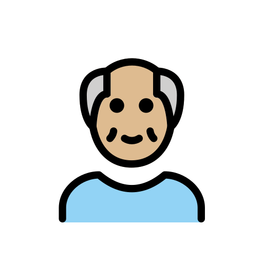 Uomo Anziano: Carnagione Abbastanza Chiara per OpenMoji 15.1