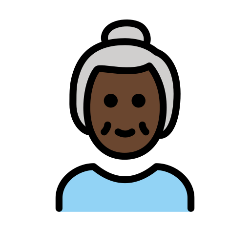 Wanita tua: ton kulit gelap untuk OpenMoji 15.1